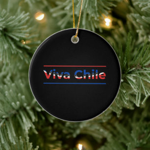 Adorno De Cerámica Viva Chile - Orgulloso arte de la bandera chilena