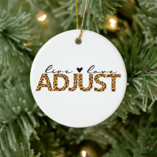 Adorno De Cerámica Vive Ama Ajusta, Regalo de Navidad de Quiropráctic