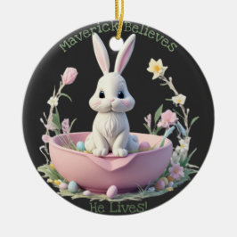 Adorno De Cerámica ¡Vive! Diseño personalizado de Pascua