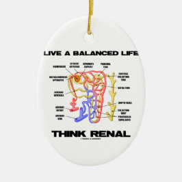 Adorno De Cerámica Vive una vida equilibrada piensa renal (Nephron)