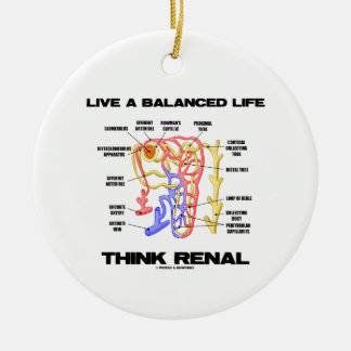 Adorno De Cerámica Vive una vida equilibrada piensa renal (Nephron)