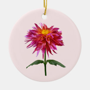 Adorno De Cerámica Vivid Pink Dahlia