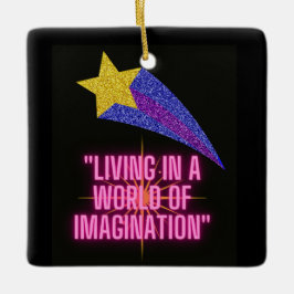 ADORNO DE CERÁMICA VIVIENDO EN UN MUNDO DE IMAGINACIÓN