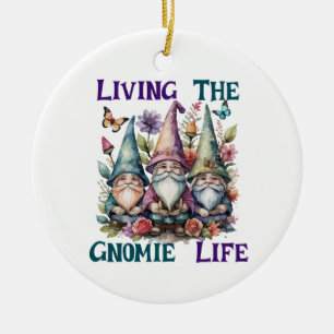 Adorno De Cerámica Viviendo la vida de gnomo