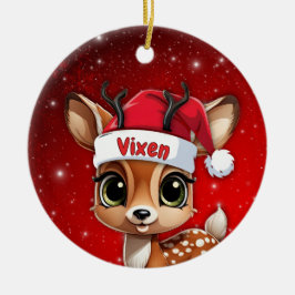 Adorno De Cerámica Vixen Baby Deer, Fawn, Doe, Reindeer🦌 🎄