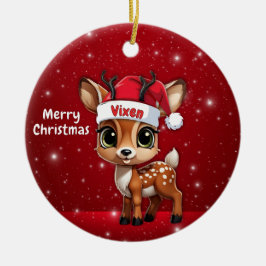 Adorno De Cerámica Vixen Baby Deer, Fawn, Doe, Reindeer🦌 🎄