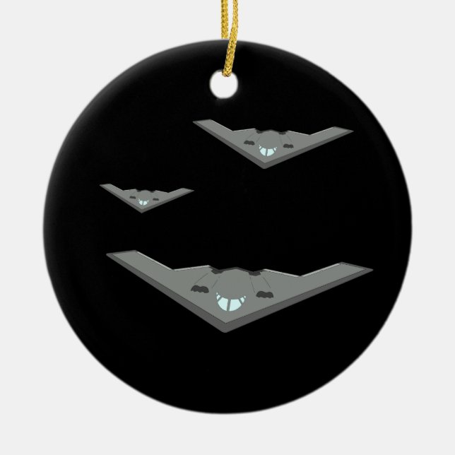 Adorno De Cerámica Volador Stealth Bomber personalizable B2 (Frente)
