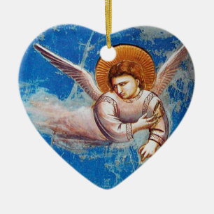 ADORNO DE CERÁMICA VOLANDO ÁNGELES DE NAVIDADES EN AZUL. VUELVA A EGI