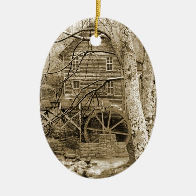 Adorno De Cerámica Volante de agua de cosecha (Frente)