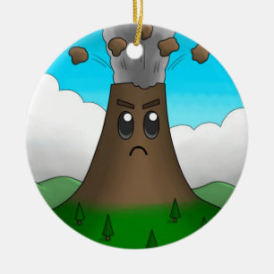 Adorno De Cerámica Volcán enojado