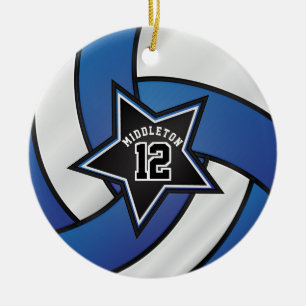 Adorno De Cerámica Voleibol Blue and Black Star 🏐