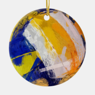 Adorno De Cerámica Voleibol de playa arte abstracto