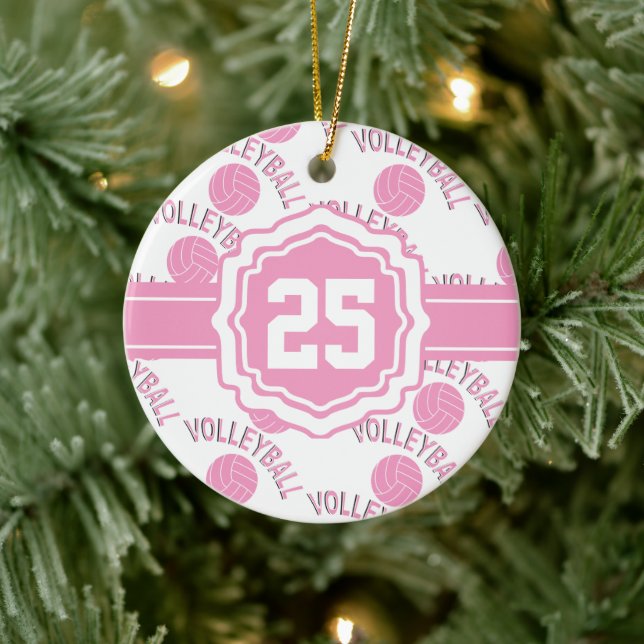 Adorno De Cerámica Voleibol rosa (Árbol)