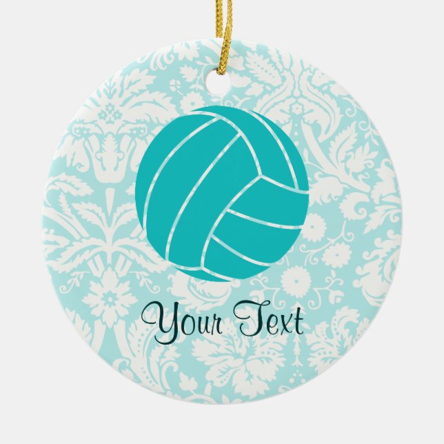 Adorno De Cerámica Voleibol verde azulado (Frente)