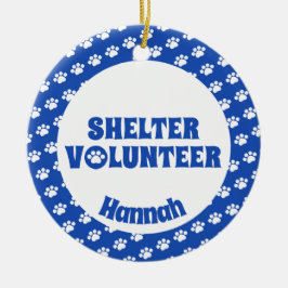 Adorno De Cerámica Voluntario azul del refugio
