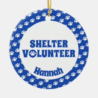 Adorno De Cerámica Voluntario azul del refugio