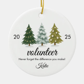 Adorno De Cerámica Volunteer Christmas Gift, Volunteer Ornament