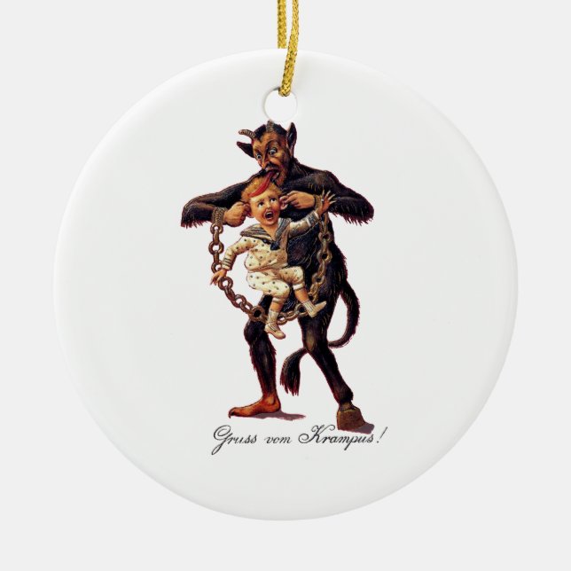 Adorno De Cerámica Vom de Gruss (saludos de) Krampus (Frente)