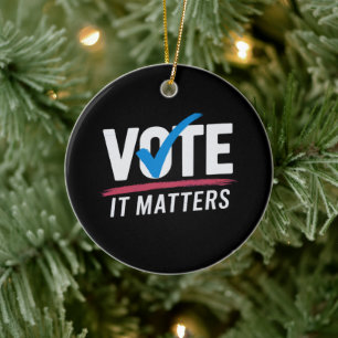 Adorno De Cerámica Vota Elección 2024 Votante Demócrata Política 