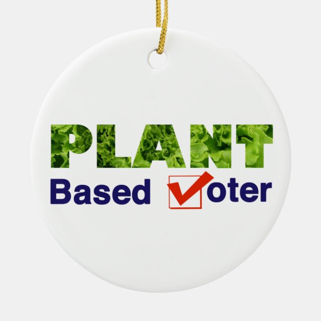 Adorno De Cerámica Votante Basado En Plantas (Frente)