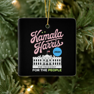 Adorno De Cerámica Voto azul demócrata social Kamala Harris 2024