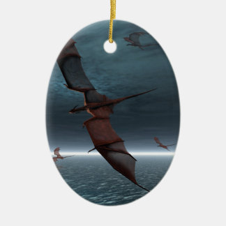 Adorno De Cerámica Vuelo de dragones rojos sobre el mar