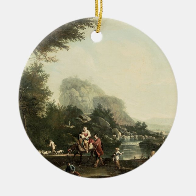 Adorno De Cerámica Vuelo en Egipto (Frente)