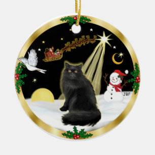 Adorno De Cerámica Vuelo nocturno (GW) - gato persa negro