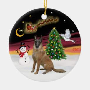 Adorno De Cerámica Vuelo nocturno - Malinois belga