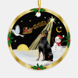 Adorno De Cerámica VueloNocturno- Doberman Pinscher