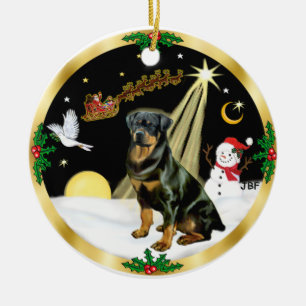 Adorno De Cerámica VueloNocturno-  Rottweiler