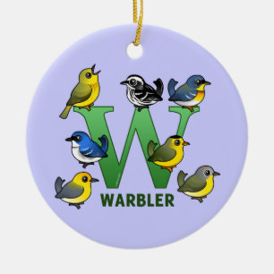 Adorno De Cerámica W es para Warbler