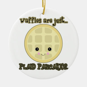 Adorno De Cerámica waffles kawaii son solo panqueques de cuadros