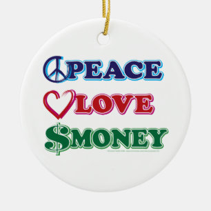 Adorno De Cerámica Wall Street/Peace Love Money