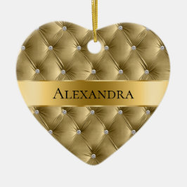 Adorno De Cerámica Warm Gold Navidades de lujo de imitación de tercio