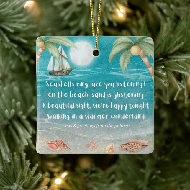 Adorno De Cerámica Warmer Wonderland Tropical Beach Navidades (Árbol)