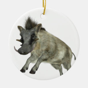 Adorno De Cerámica Warthog que salta a la derecha