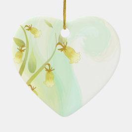 Adorno De Cerámica Wash acuarela de las campanas amarillas