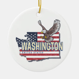 Adorno De Cerámica Washington State United States Map USA Souvenir