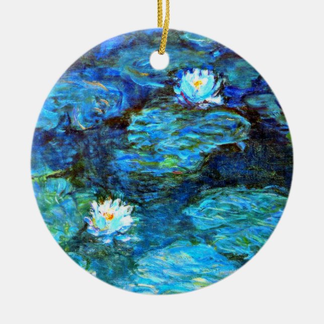 Adorno De Cerámica Water Lilies (blue) by Claude Monet (Frente)