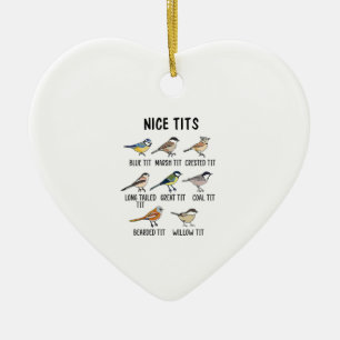 Adorno De Cerámica Watercolor Funny Bird Lover