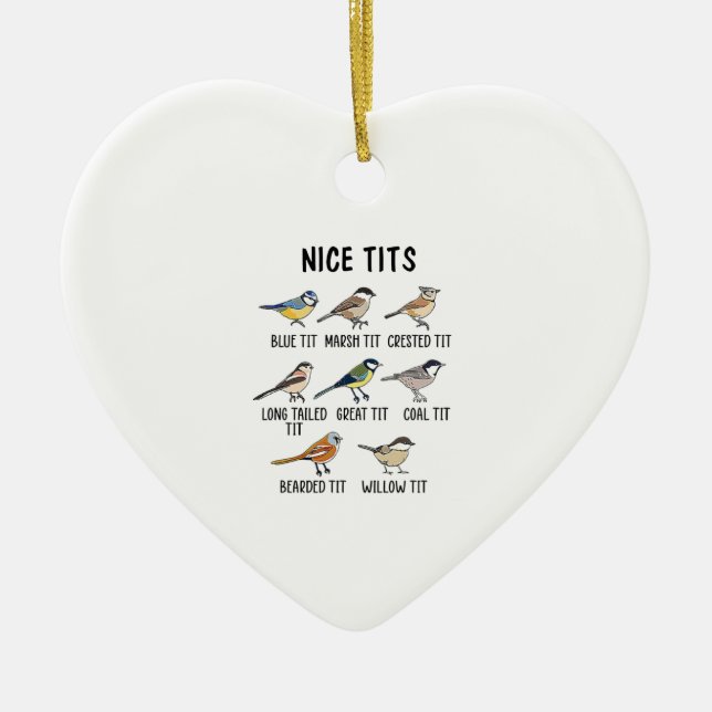 Adorno De Cerámica Watercolor Funny Bird Lover (Frente)