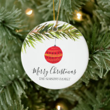 Watercolor Merry Christmas Tree Merry y brillante