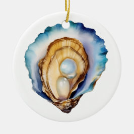 Adorno De Cerámica Watercolor Oyster Shell