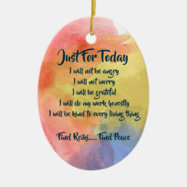 Adorno De Cerámica Watercolor Reiki Principles Ceramic Ornament