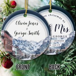 Adorno De Cerámica Watercolor Telluride Colorado Ski Mountain