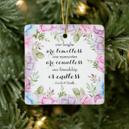 Adorno De Cerámica Watercolorcolor rosa Cosmos Floral Wreath Mejor Am