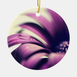 Adorno De Cerámica Waterdrop on Purple Gerbera Daisy