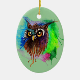 Adorno De Cerámica Watery Wood Owl