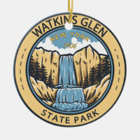 Watkins Glen State Park New York Badge Vintage